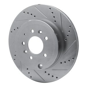 Mazda CX-9 Brake Rotor (1) - Rear Right - R1 Concepts - Drilled & Slotted - Silver - `07-`15